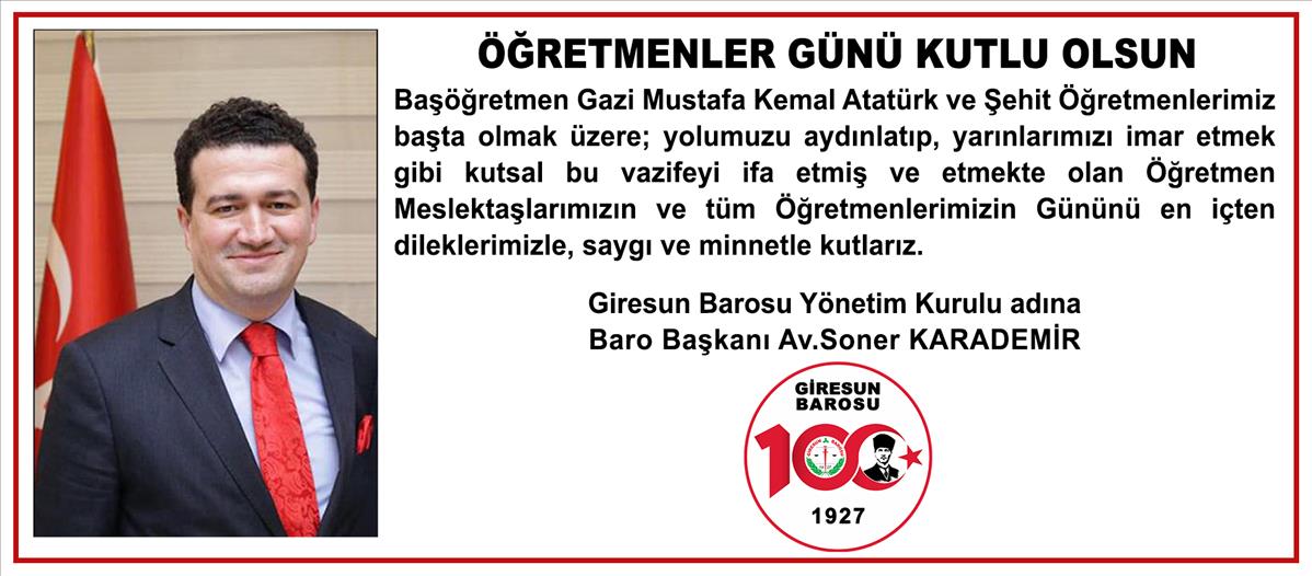 ÖĞRETMENLER GÜNÜ KUTLU OLSUN